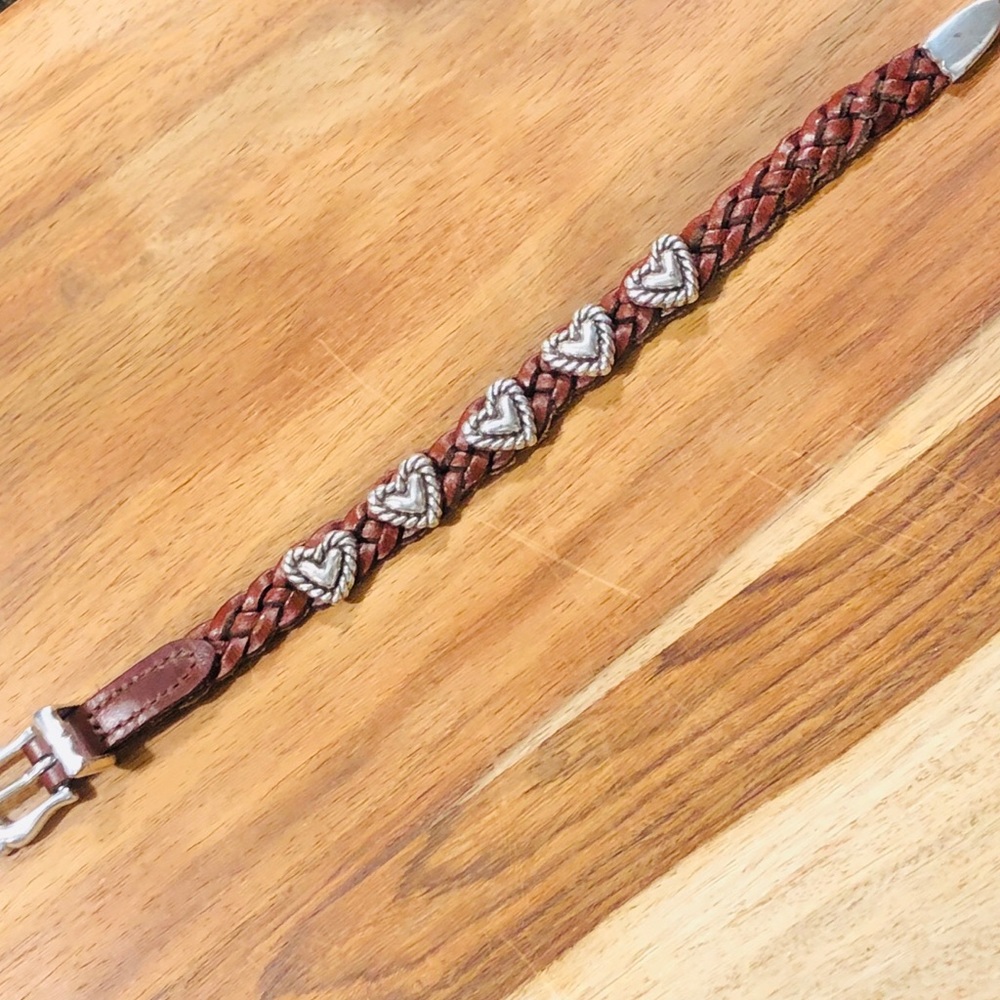 Brighton 925 Silver & Leather Heart Bracelet